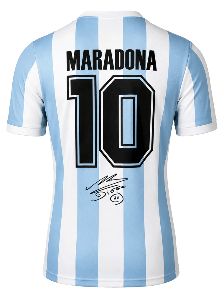 DIEGO MARADONA SIGNED 1986 ARGENTINA JERSEY (ICONS & BECKETT) - 4