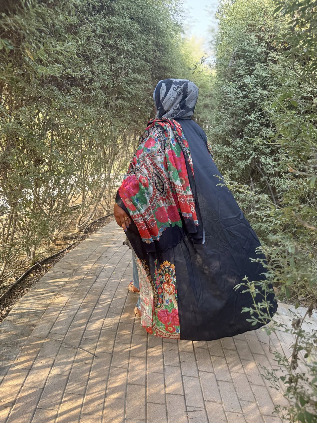 Cotton Abaya w Chiffon Tarha T4 - 2