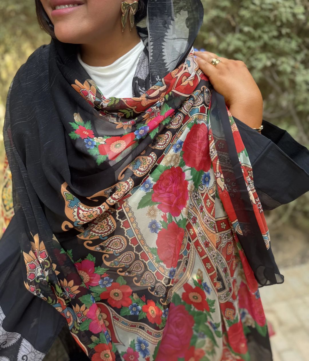 Cotton Abaya w Chiffon Tarha T4 - 4