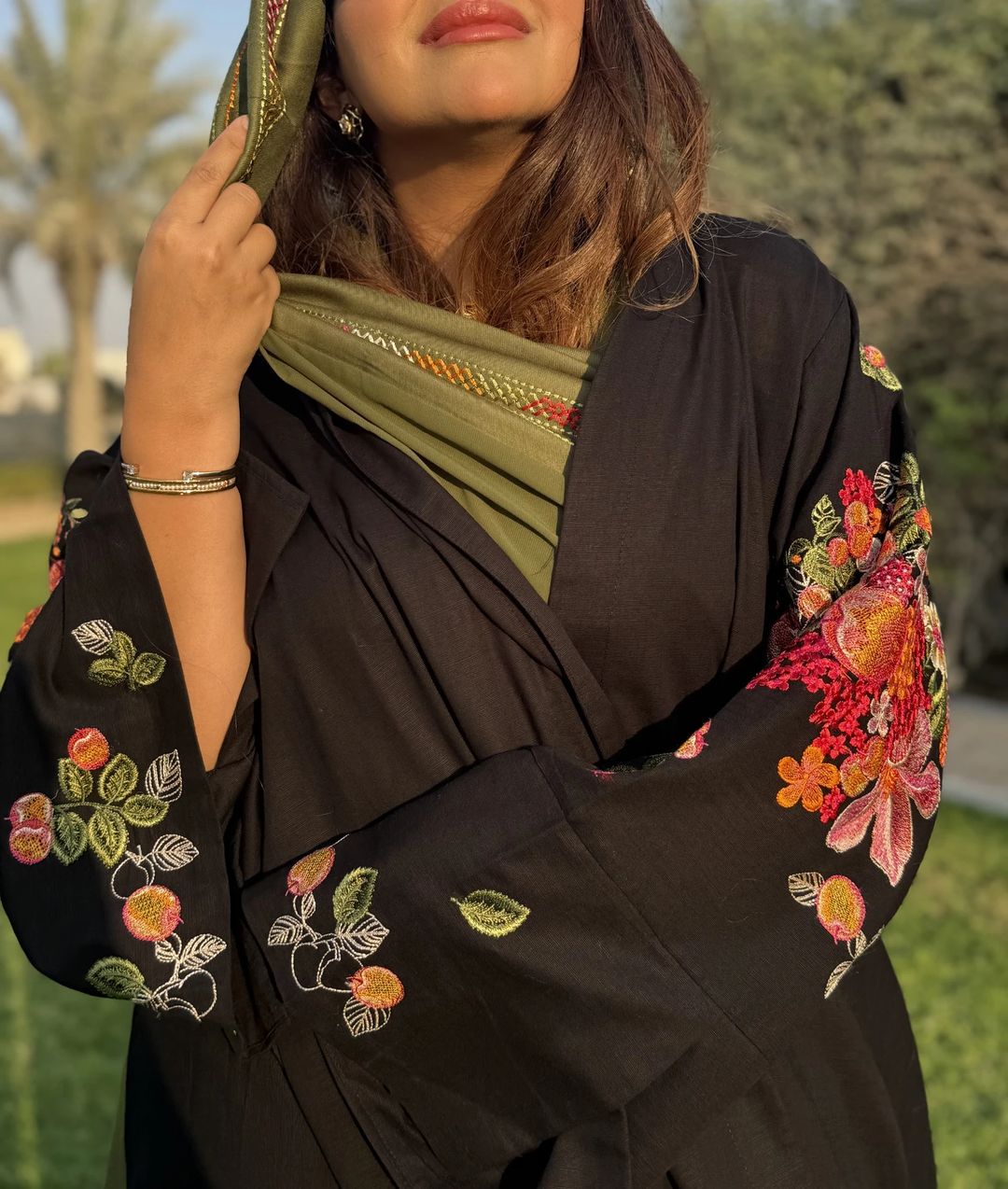 Pashmina Wool Abaya w Georaget Tarha T3 - 9