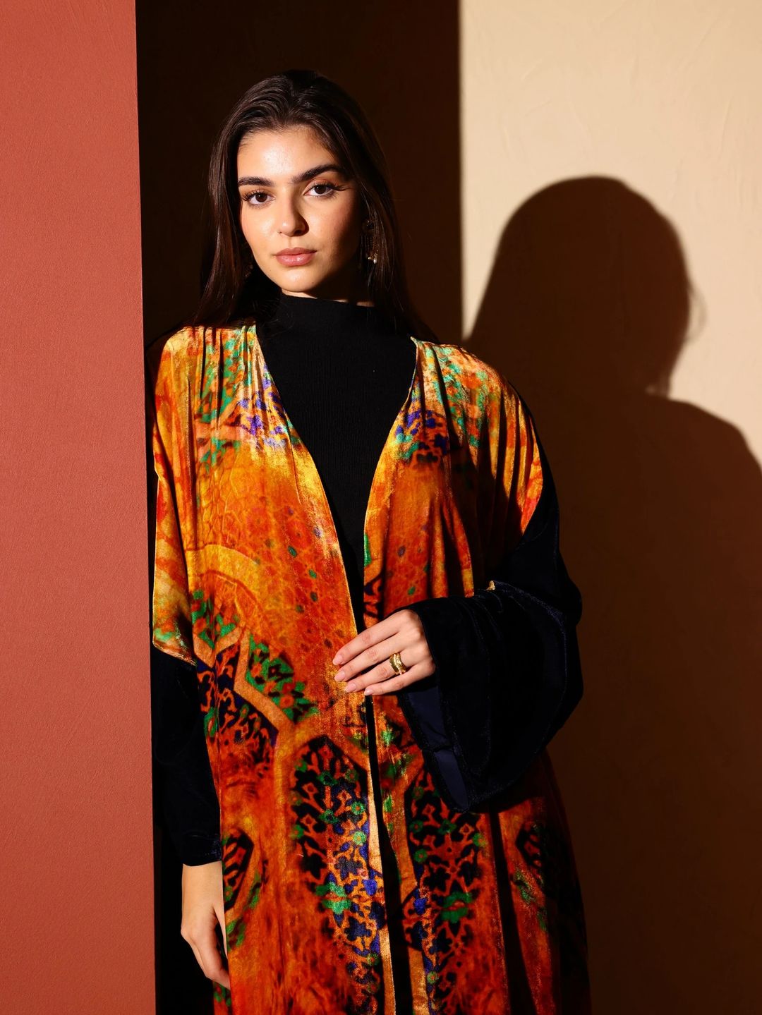 Velvet Abaya w Chiffon Tarha J8 - 8