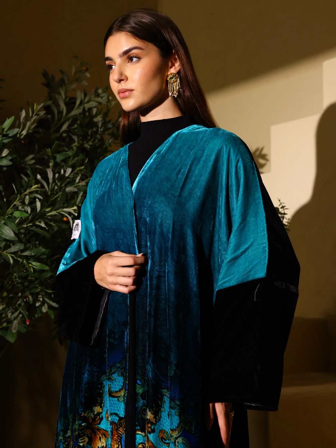 Velvet Abaya w Chiffon Tarha J9 - 7