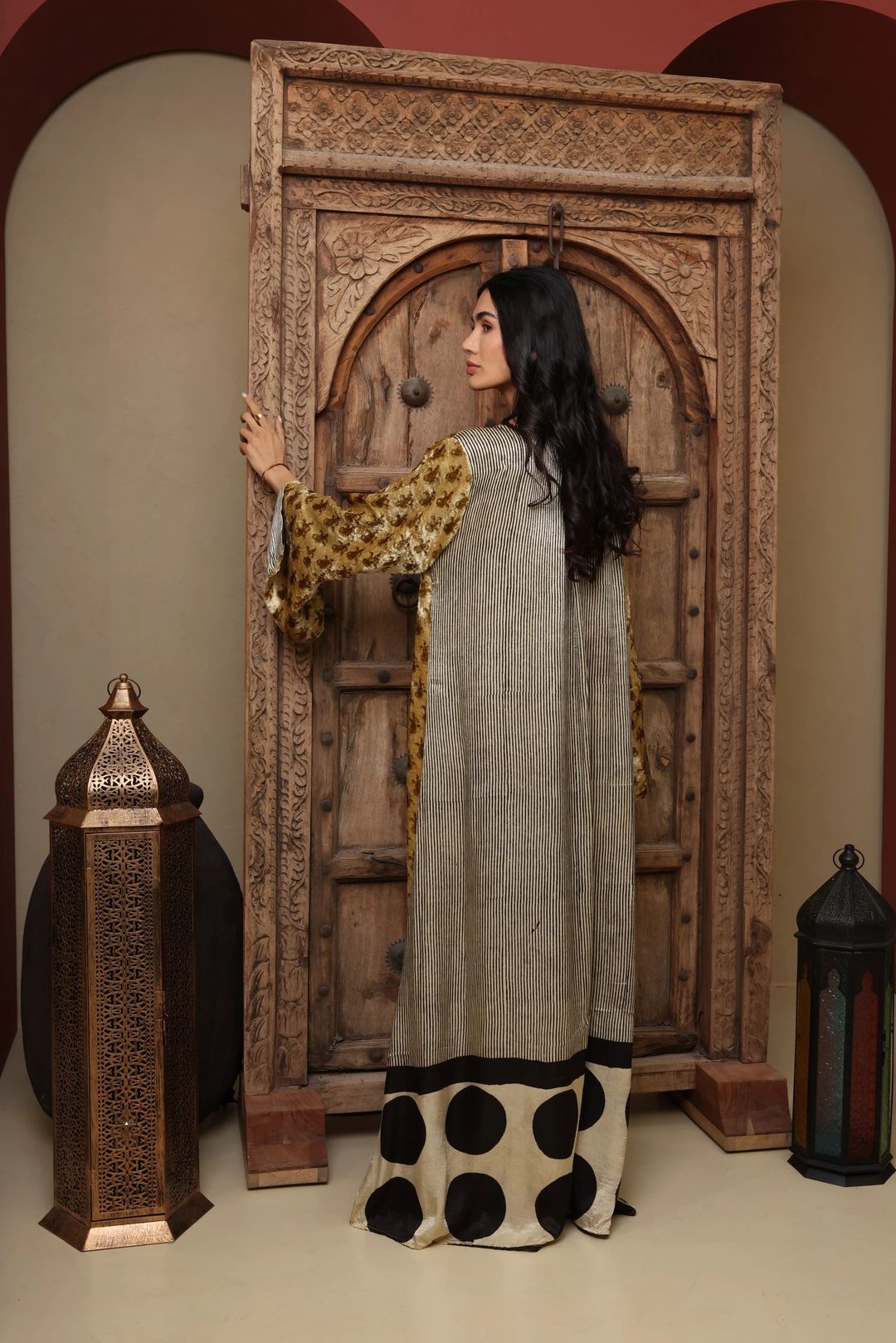 Silky Velvet Hand-block Kaftan A - 9