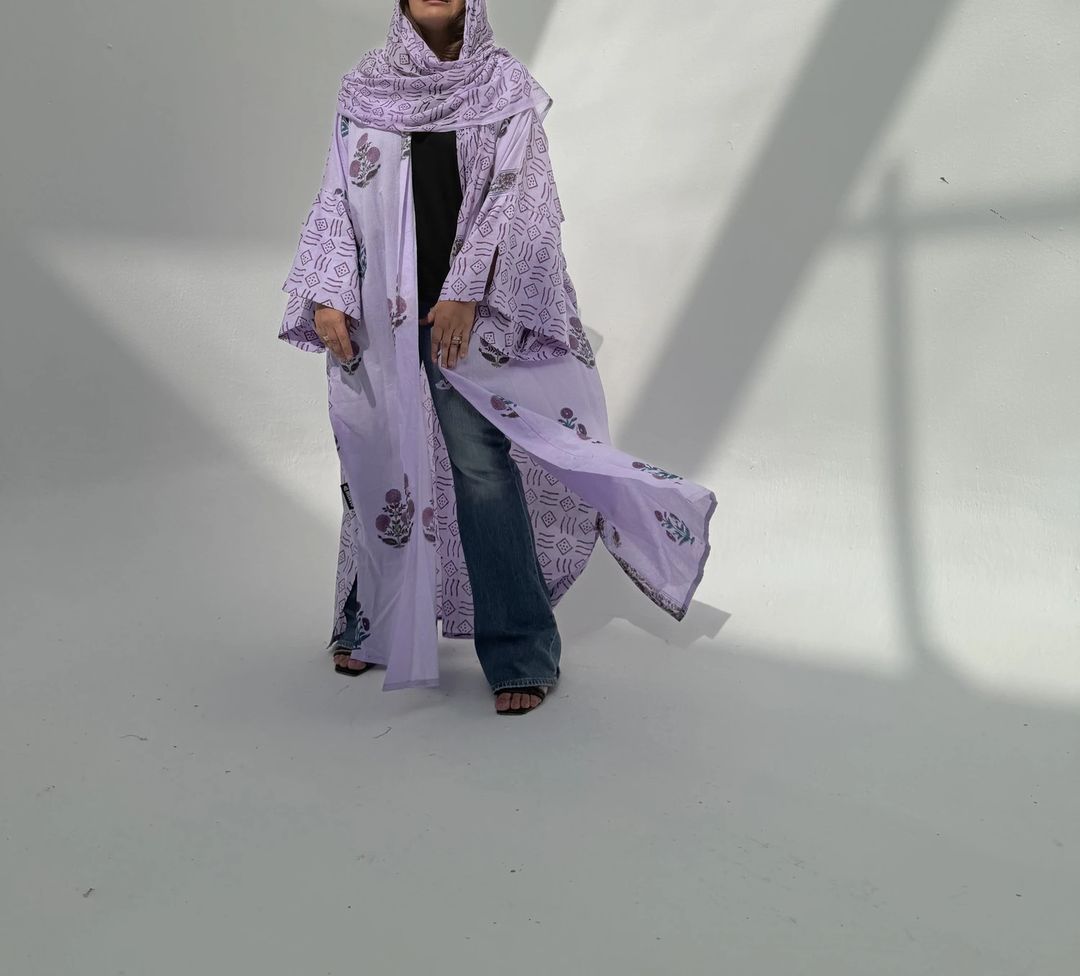 Cotton Abaya w Cotton Tarha E26 - 1