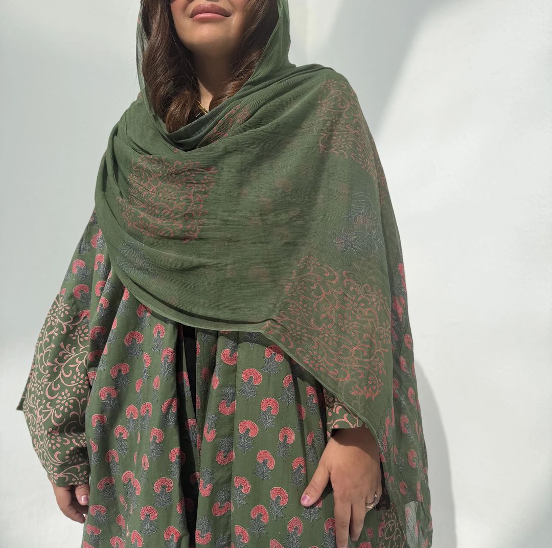 Cotton Abaya w Cotton Tarha E28 - 2
