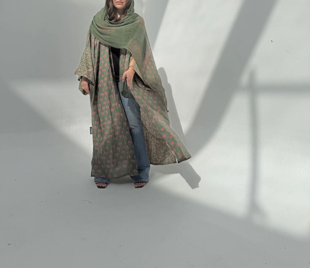 Cotton Abaya w Cotton Tarha E28 - 8