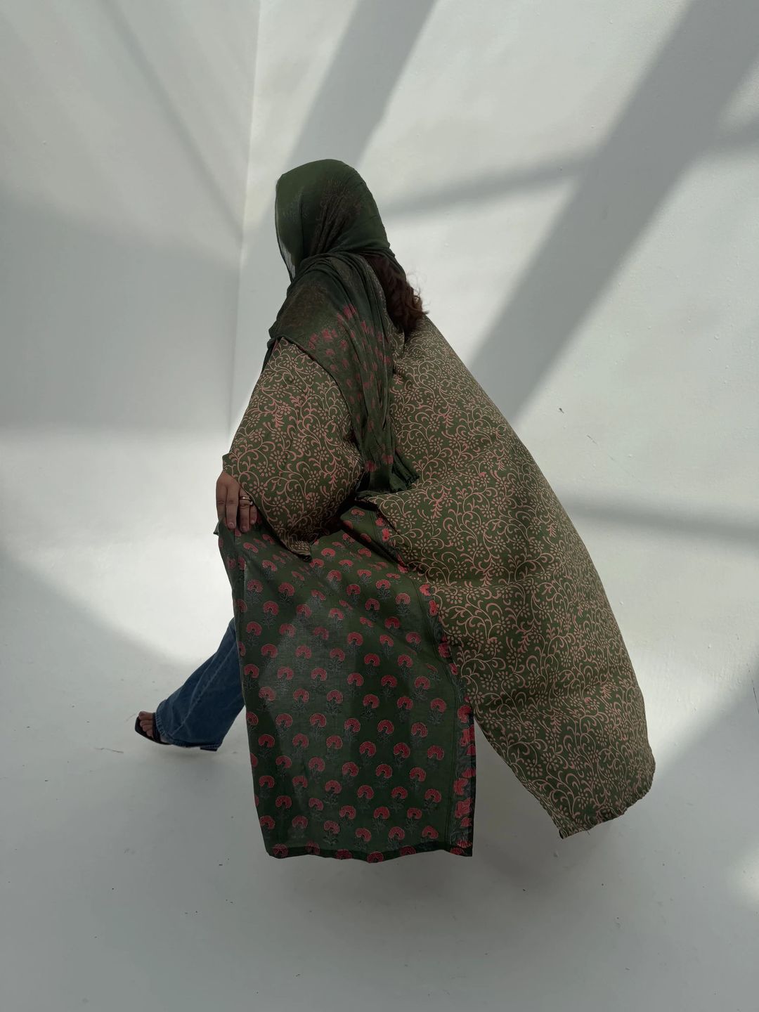 Cotton Abaya w Cotton Tarha E28 - 9