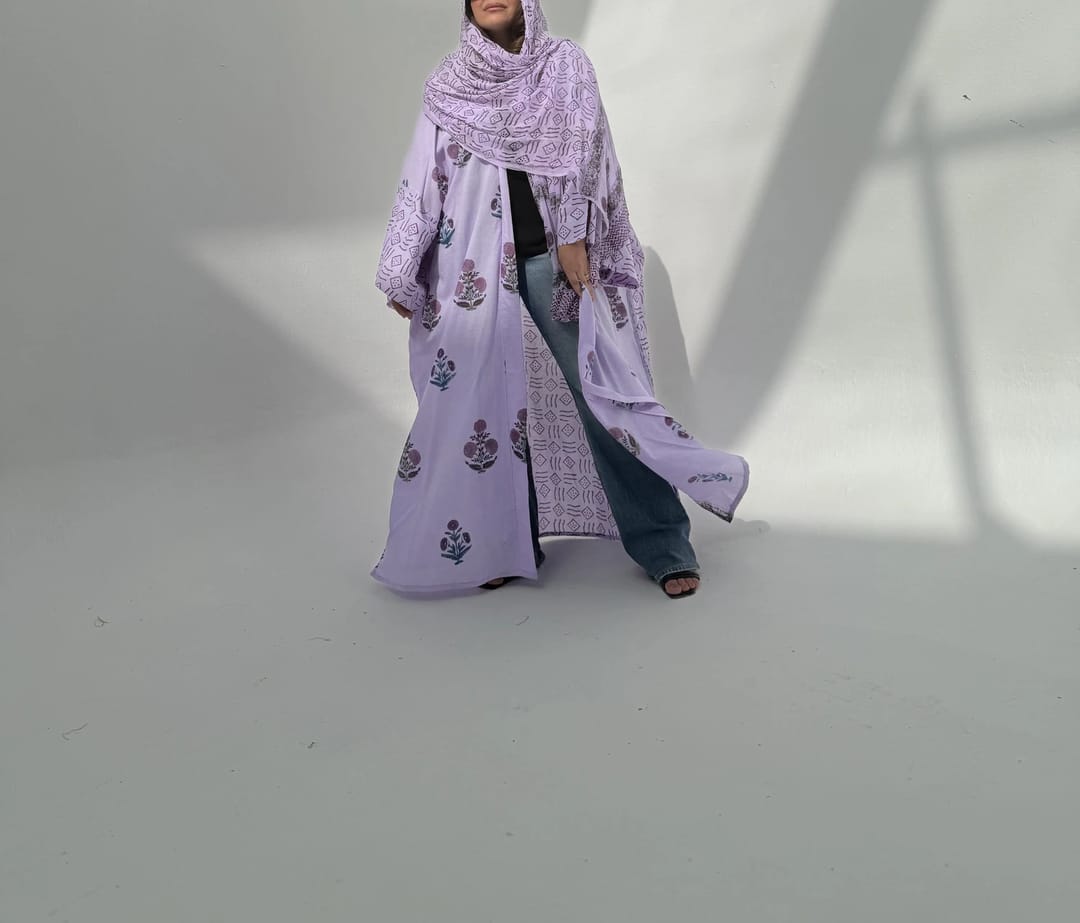 Cotton Abaya w Cotton Tarha E26 - 6