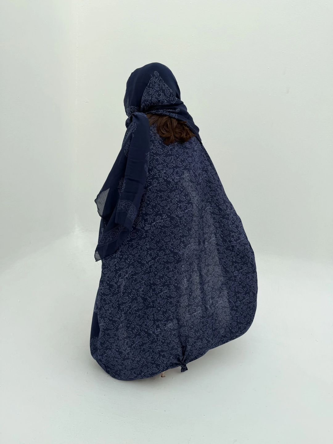 Silky Cotton Abaya w Cotton Tarha C4 - 4