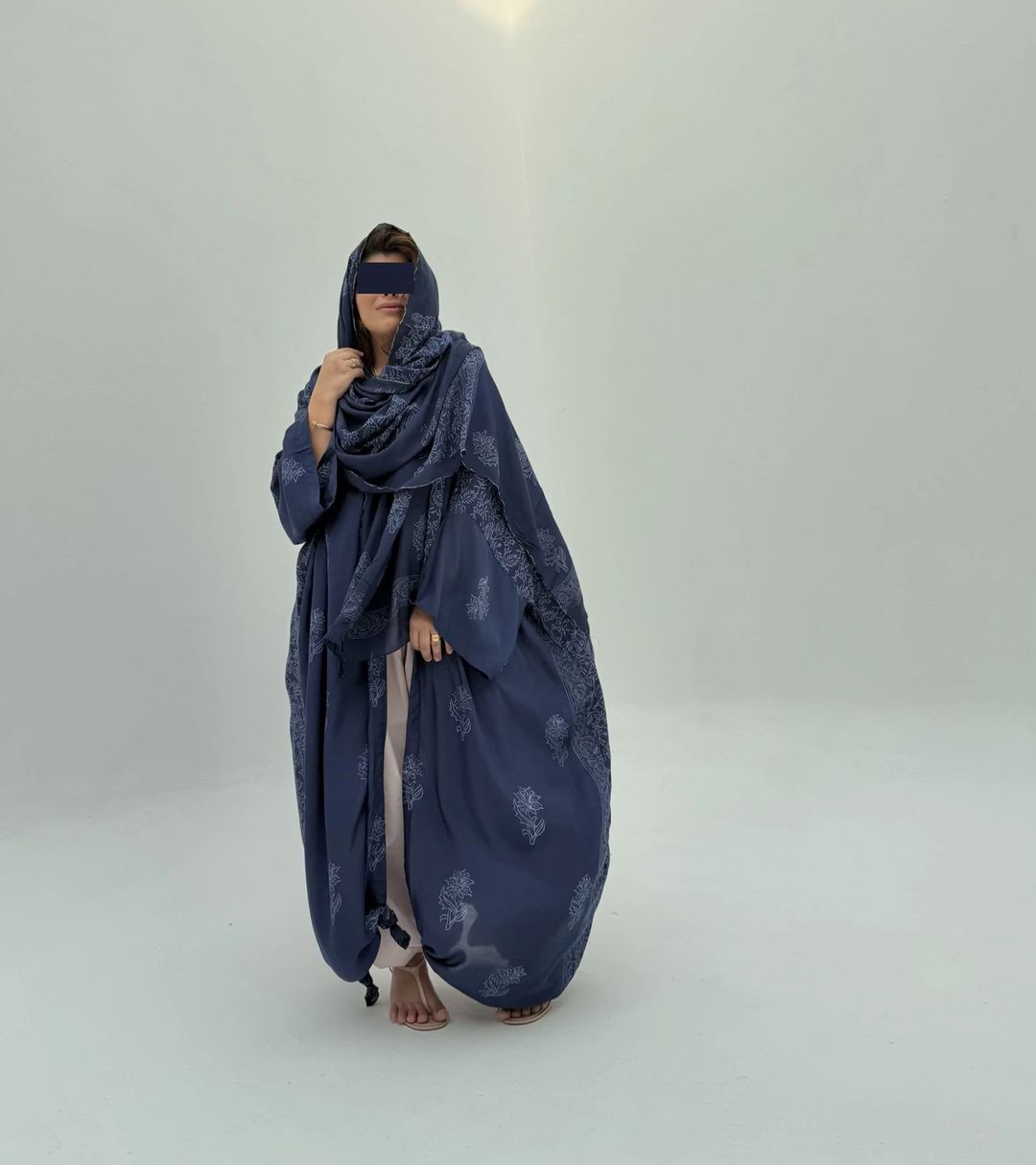 Silky Cotton Abaya w Cotton Tarha C4 - 9