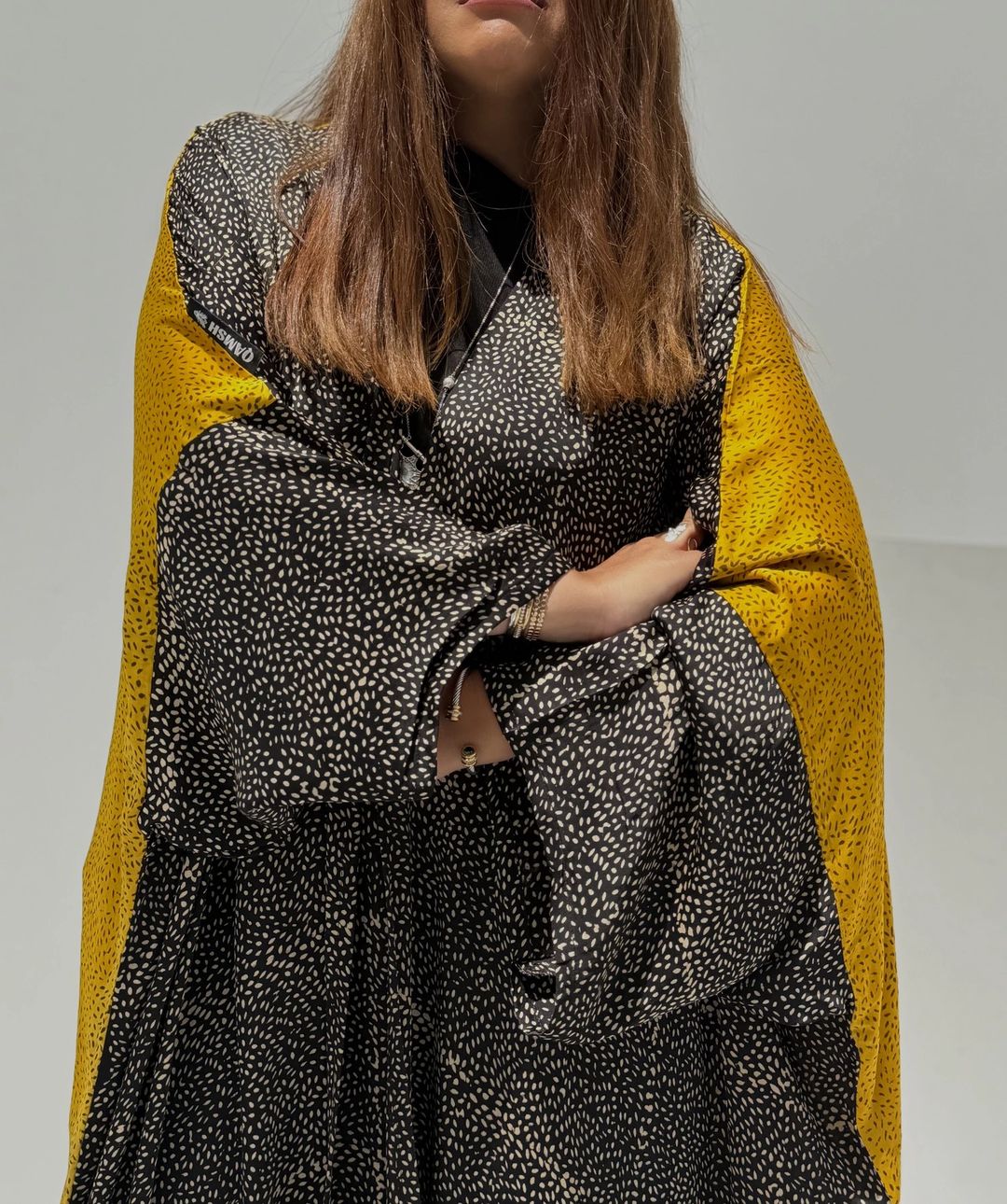 Bisht Pure Silk Handblock Abaya A13 - 11