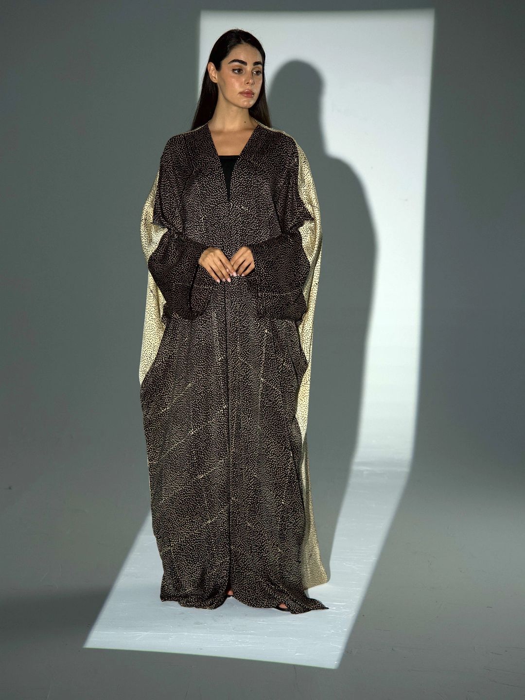 Bisht Pure Silk Handblock Abaya A26 - 10