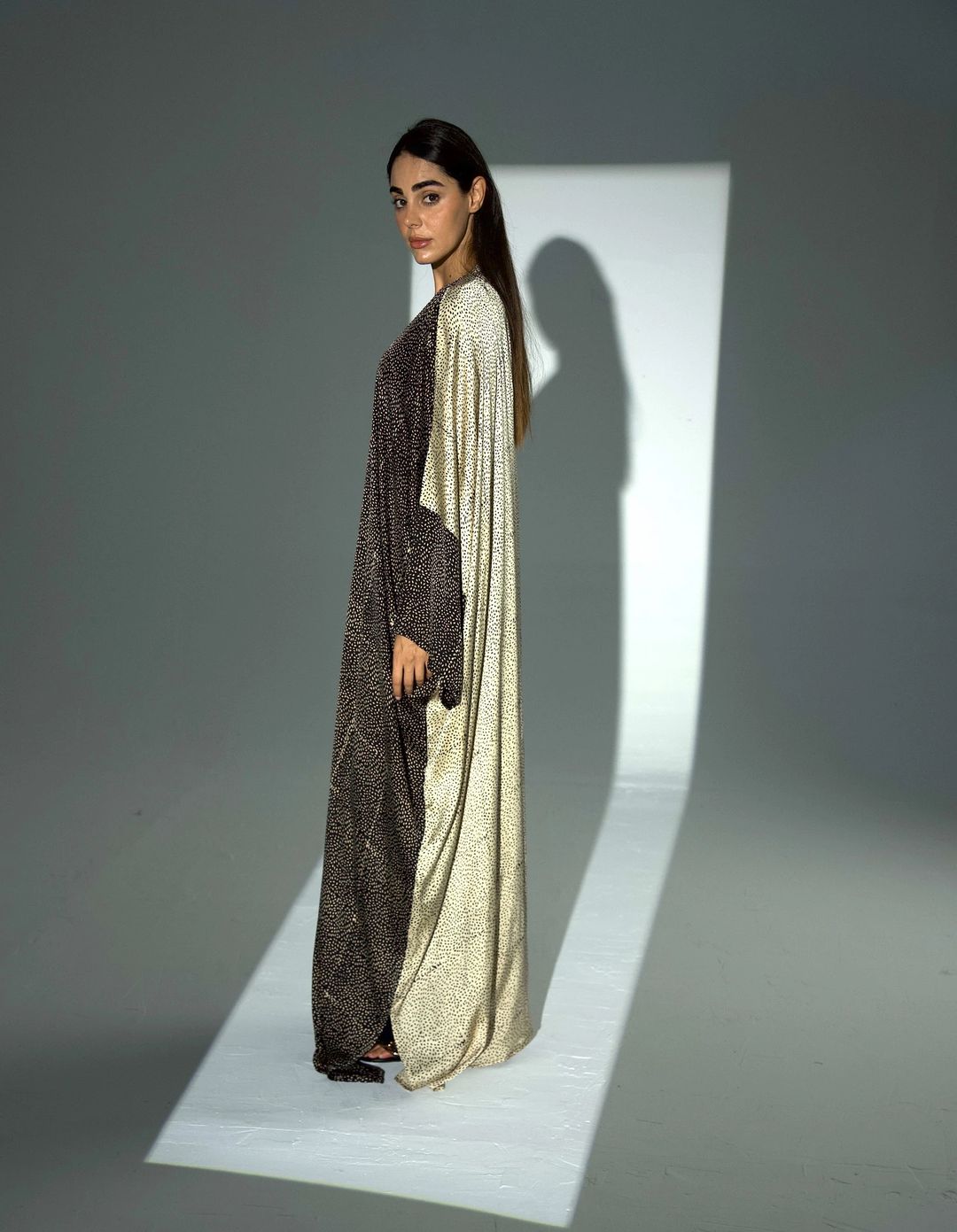 Bisht Pure Silk Handblock Abaya A26 - 15
