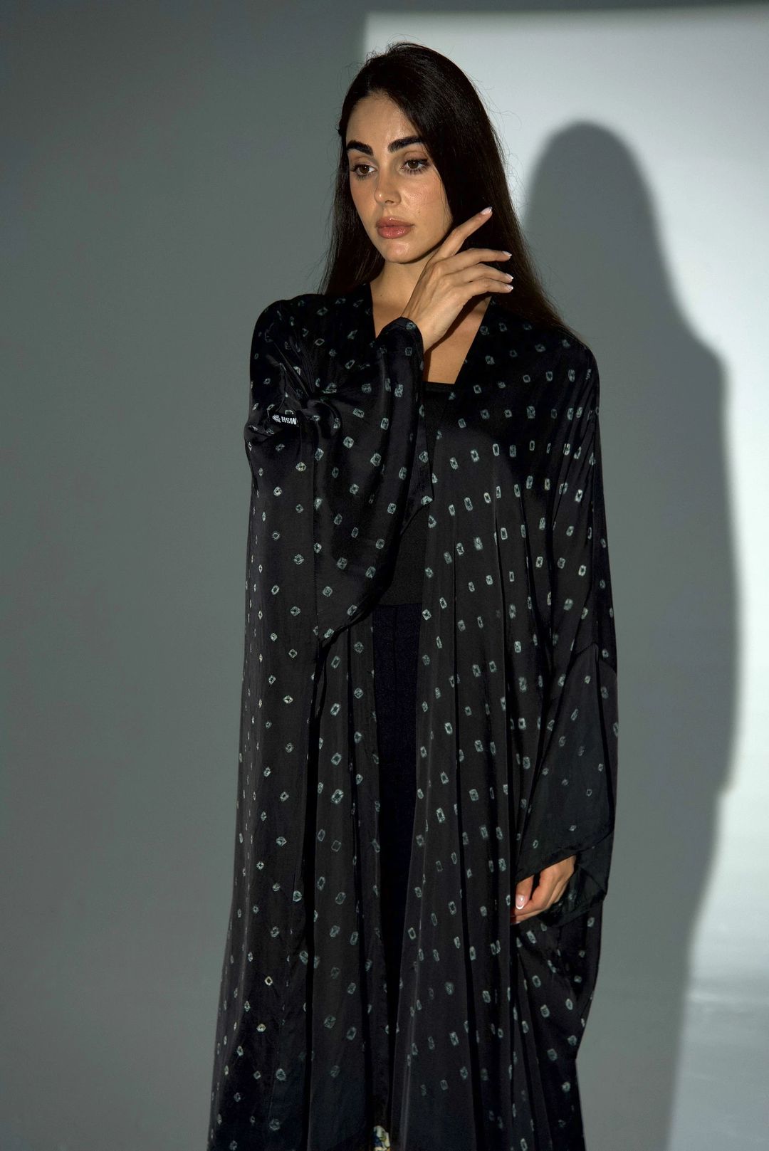Bisht Pure Silk Handblock Abaya A31 - 8