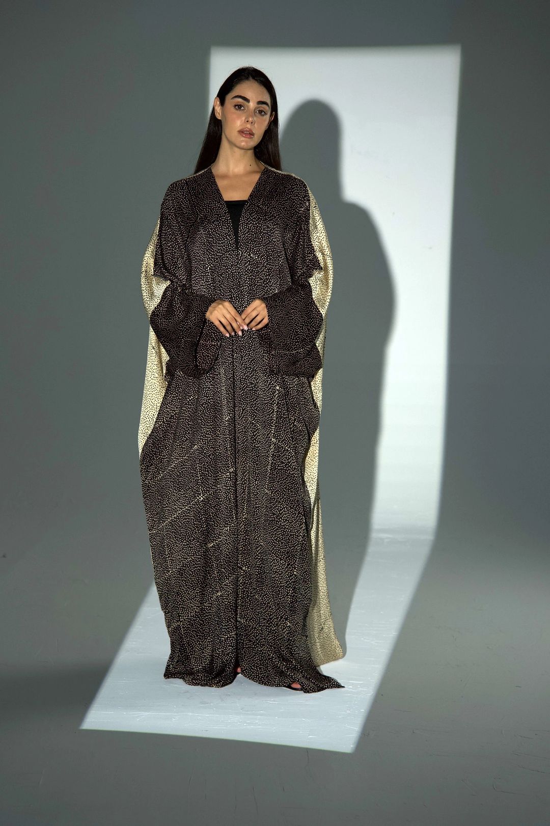 Bisht Pure Silk Handblock Abaya A26 - 16