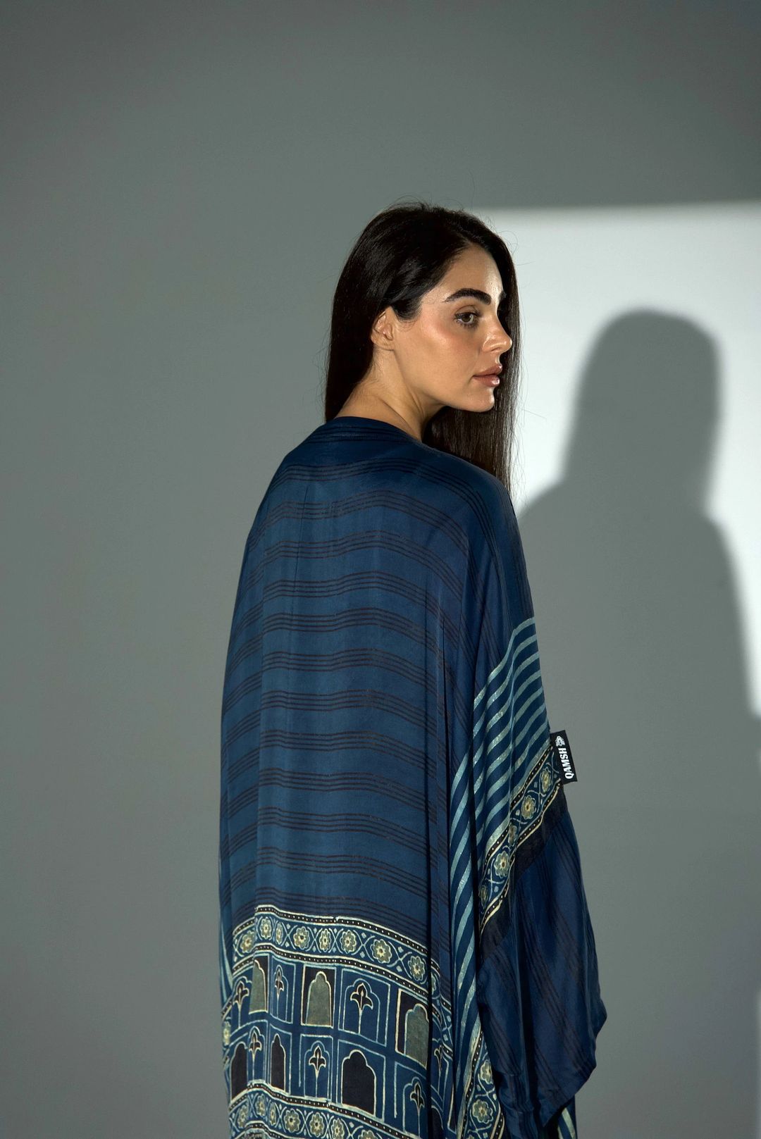 Bisht Pure Silk Handblock Abaya A39 - 13