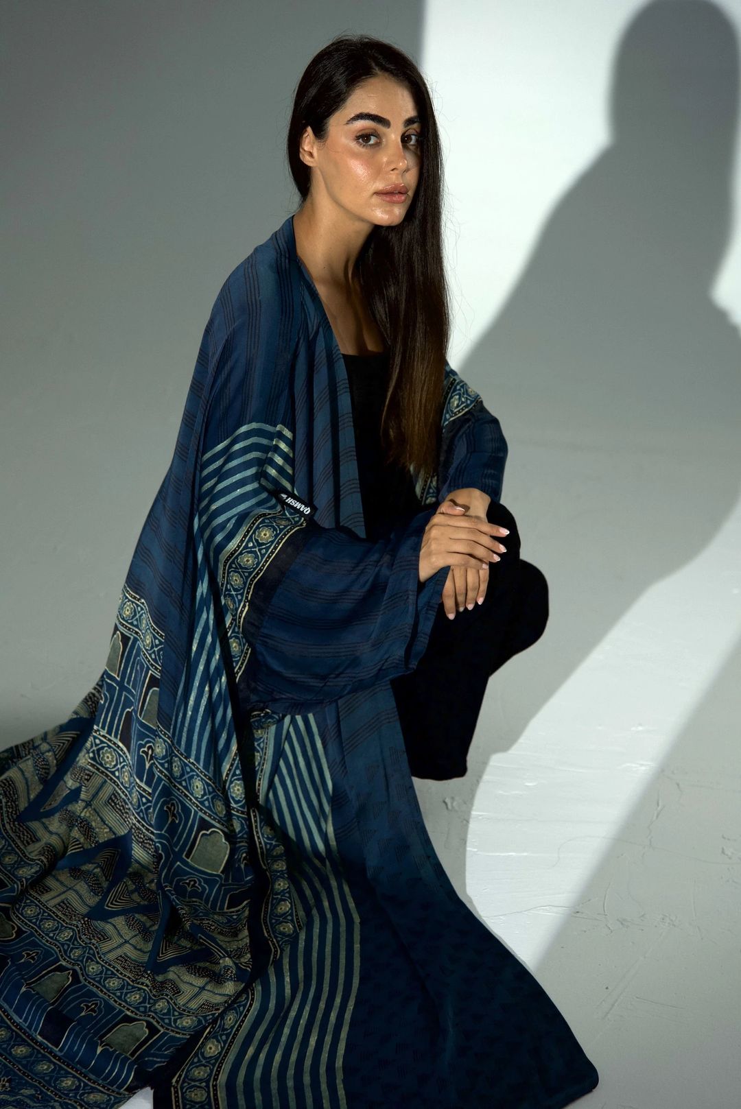 Bisht Pure Silk Handblock Abaya A39 - 17
