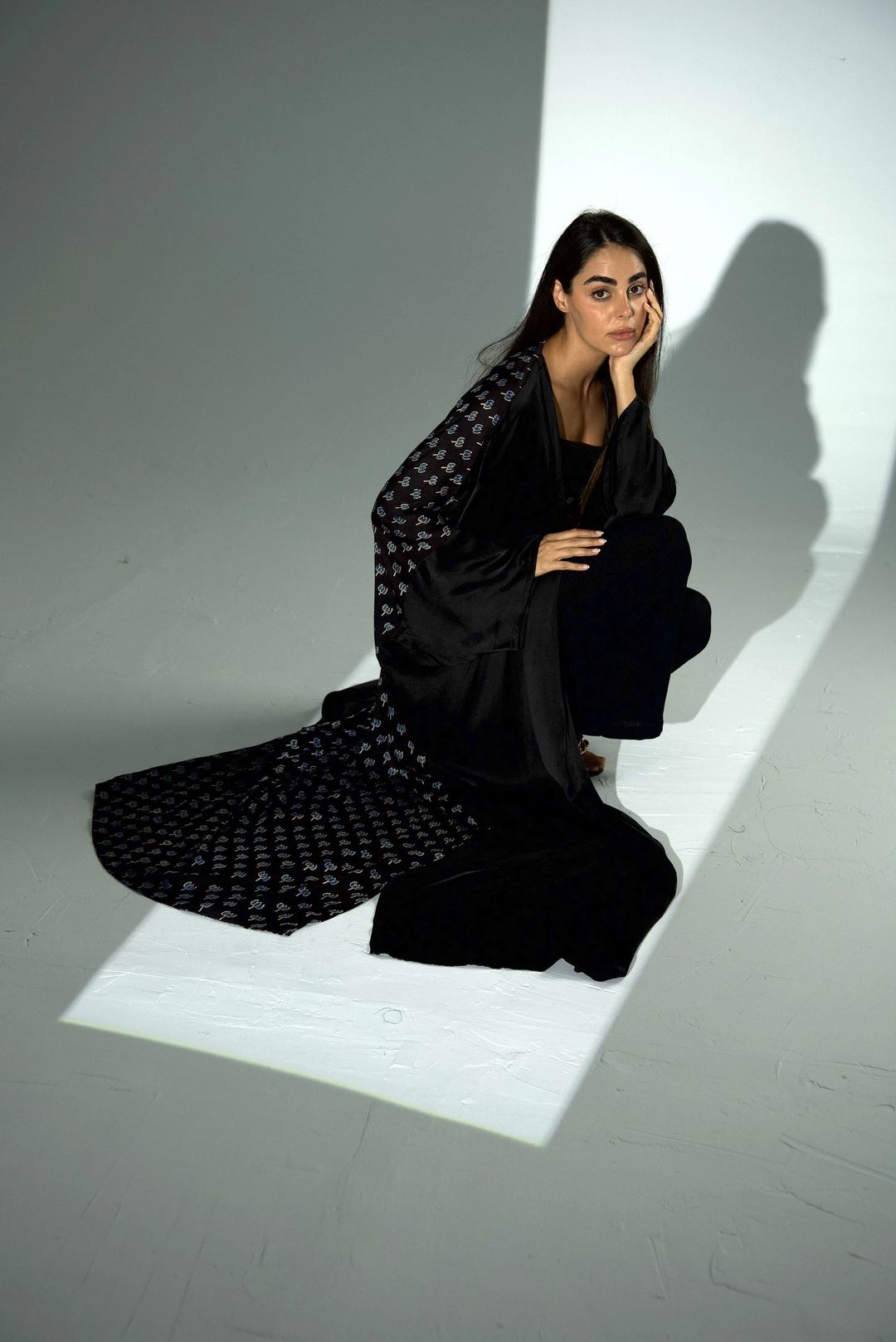 Bisht Pure Silk Handblock Abaya A40 - 1