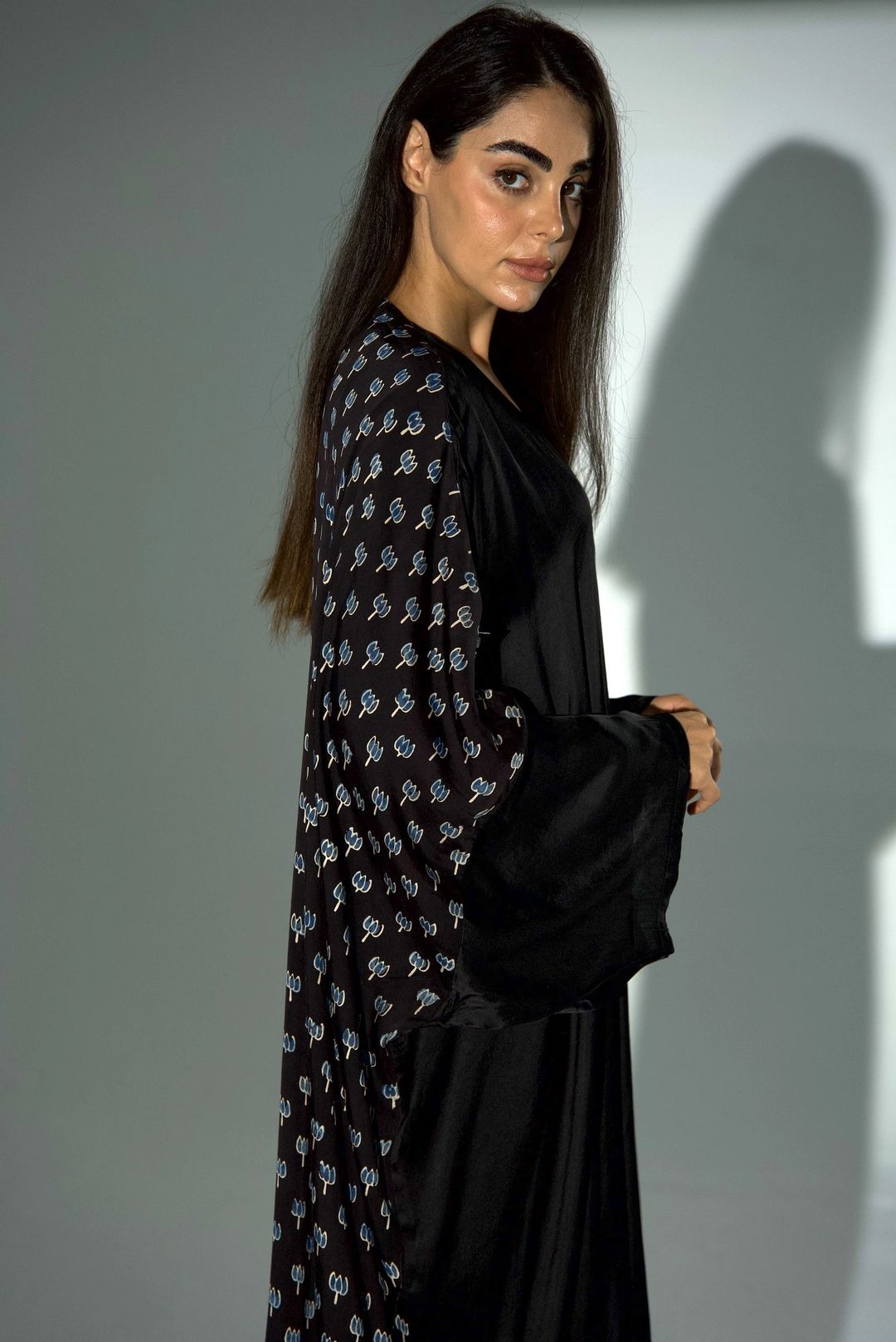 Bisht Pure Silk Handblock Abaya A40 - 6