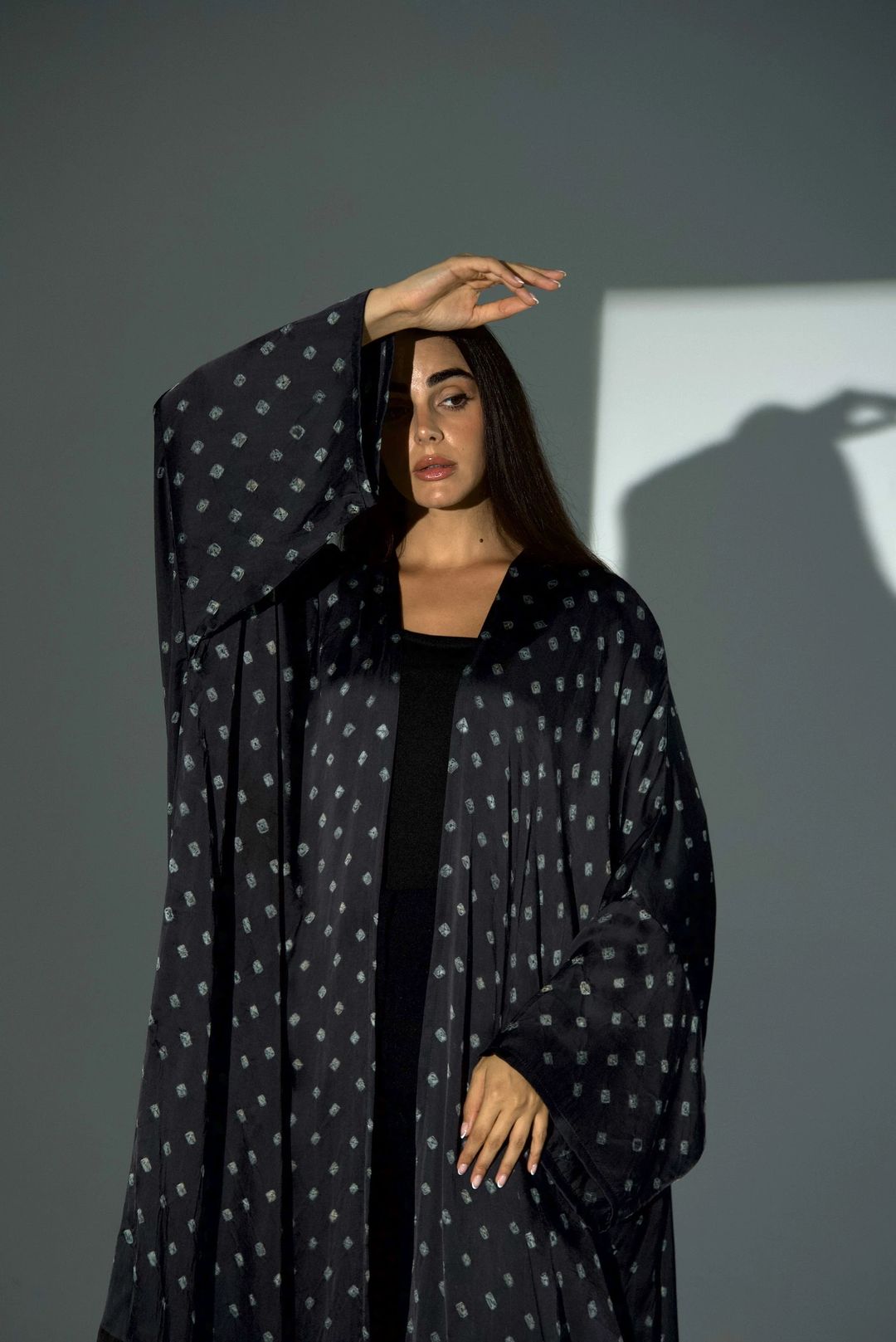 Bisht Pure Silk Handblock Abaya A30 - 5