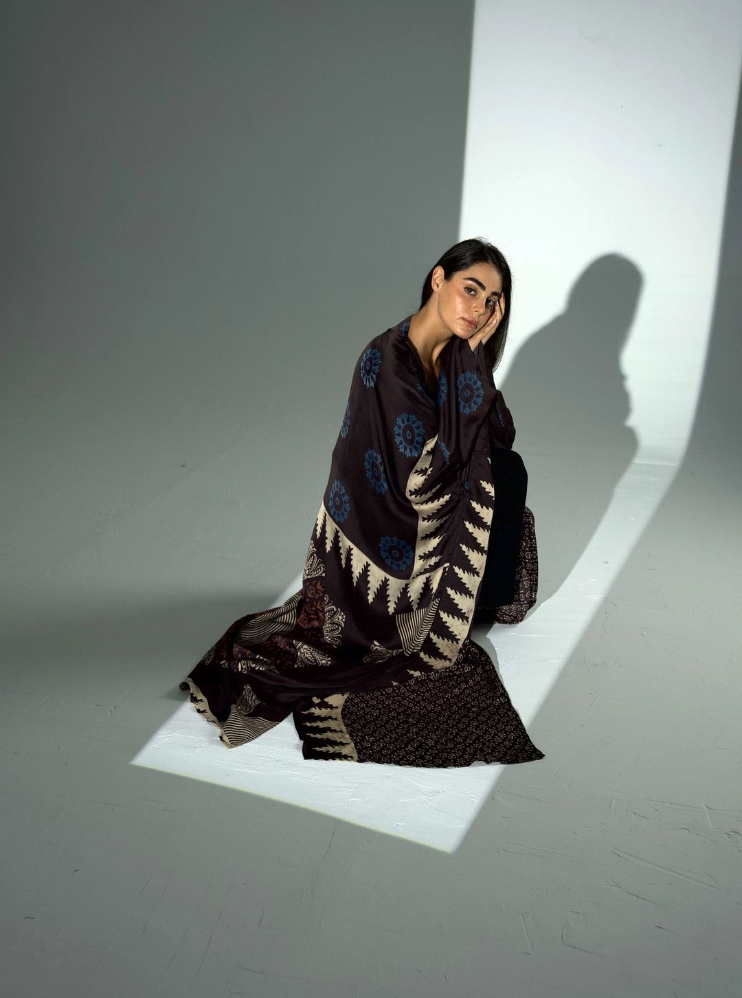 Bisht Pure Silk Handblock Abaya A35 - 5