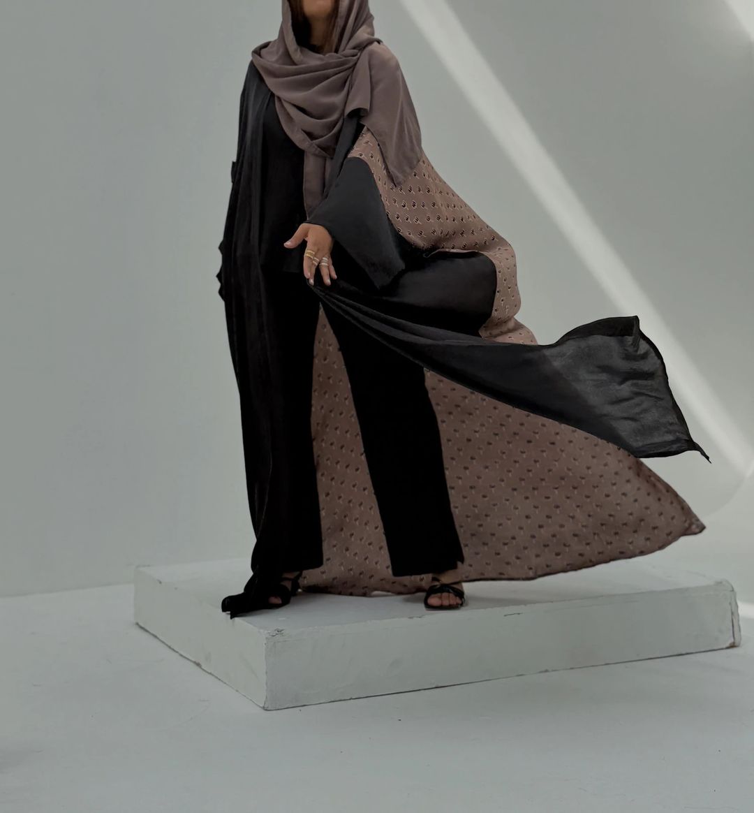 Bisht Pure Silk Handblock Abaya A20 - 5