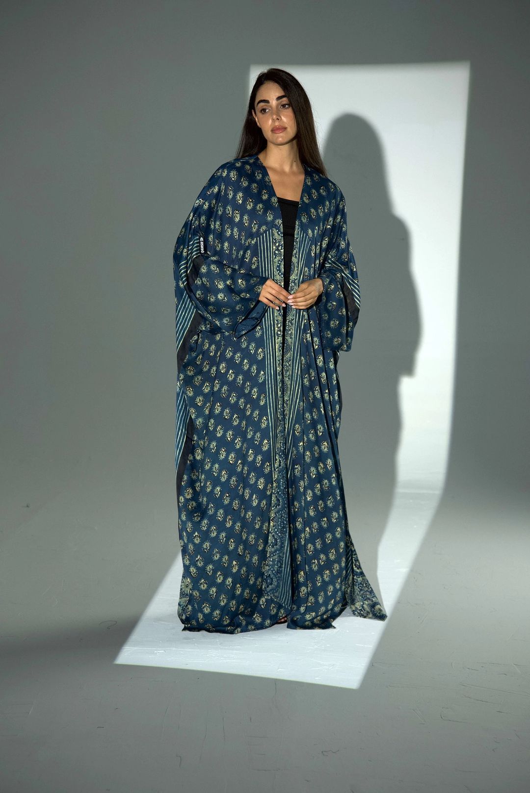 Bisht Pure Silk Handblock Abaya A37 - 2