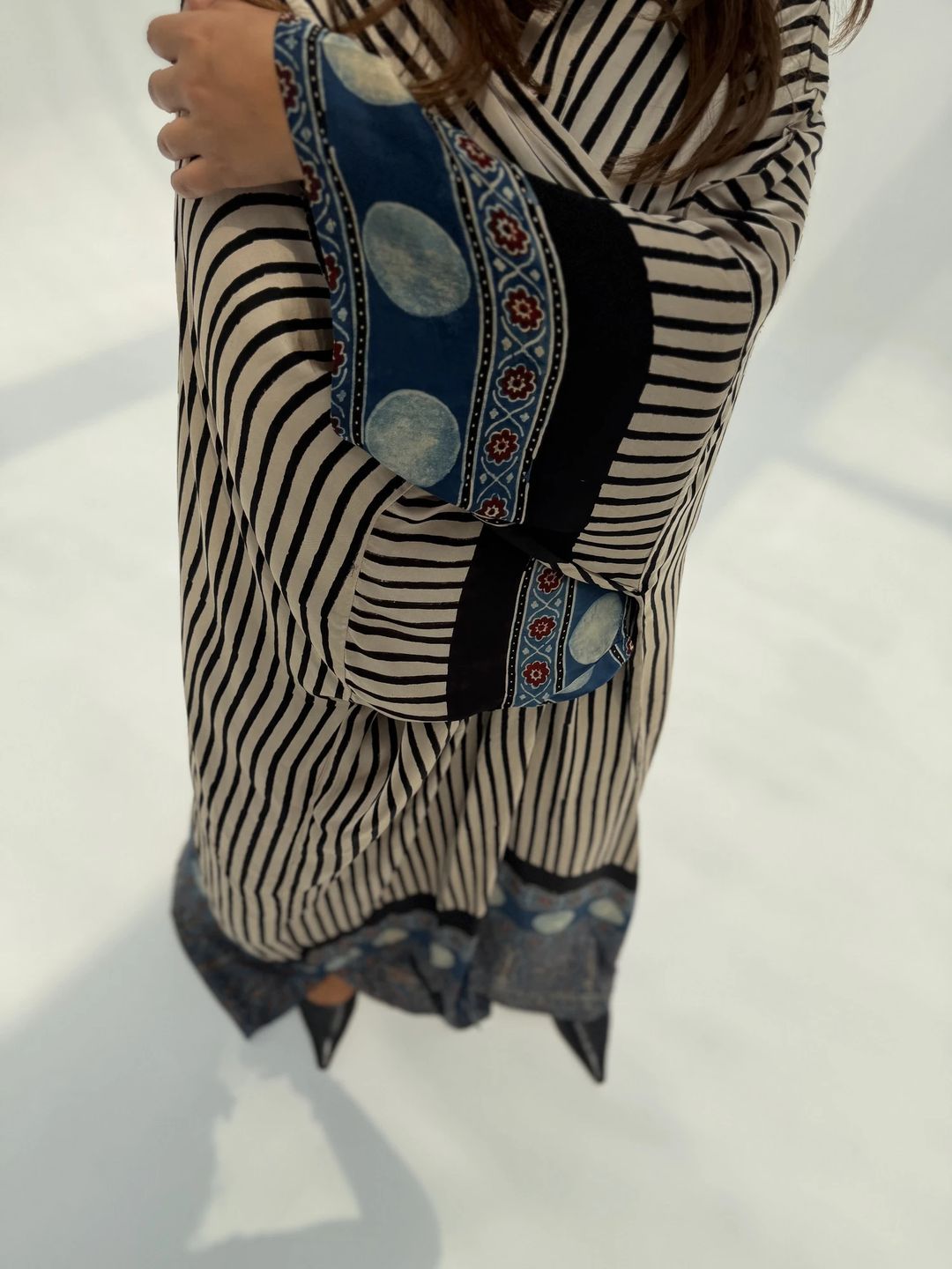 Bisht Pure Silk Handblock Abaya M5 - 9