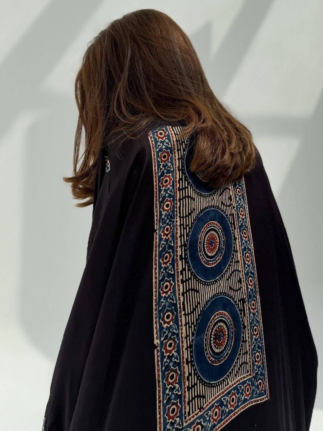 Bisht Pure Silk Handblock Abaya M15 - 5