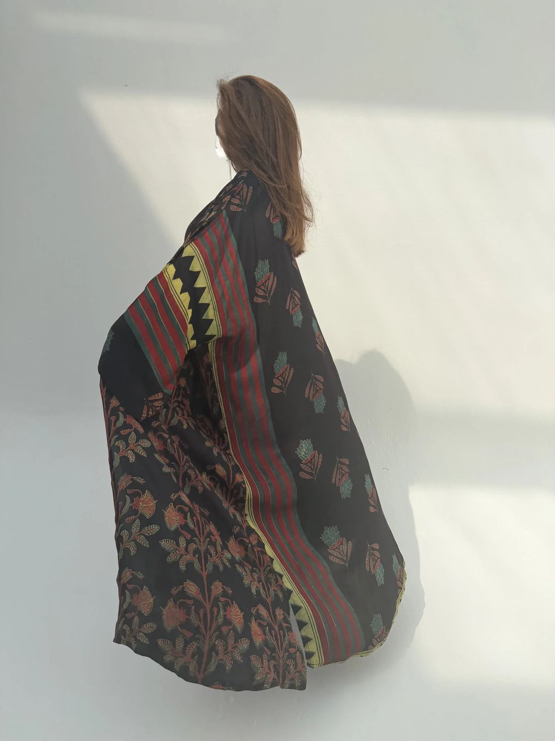 Bisht Pure Silk Handblock Abaya U16 - 7