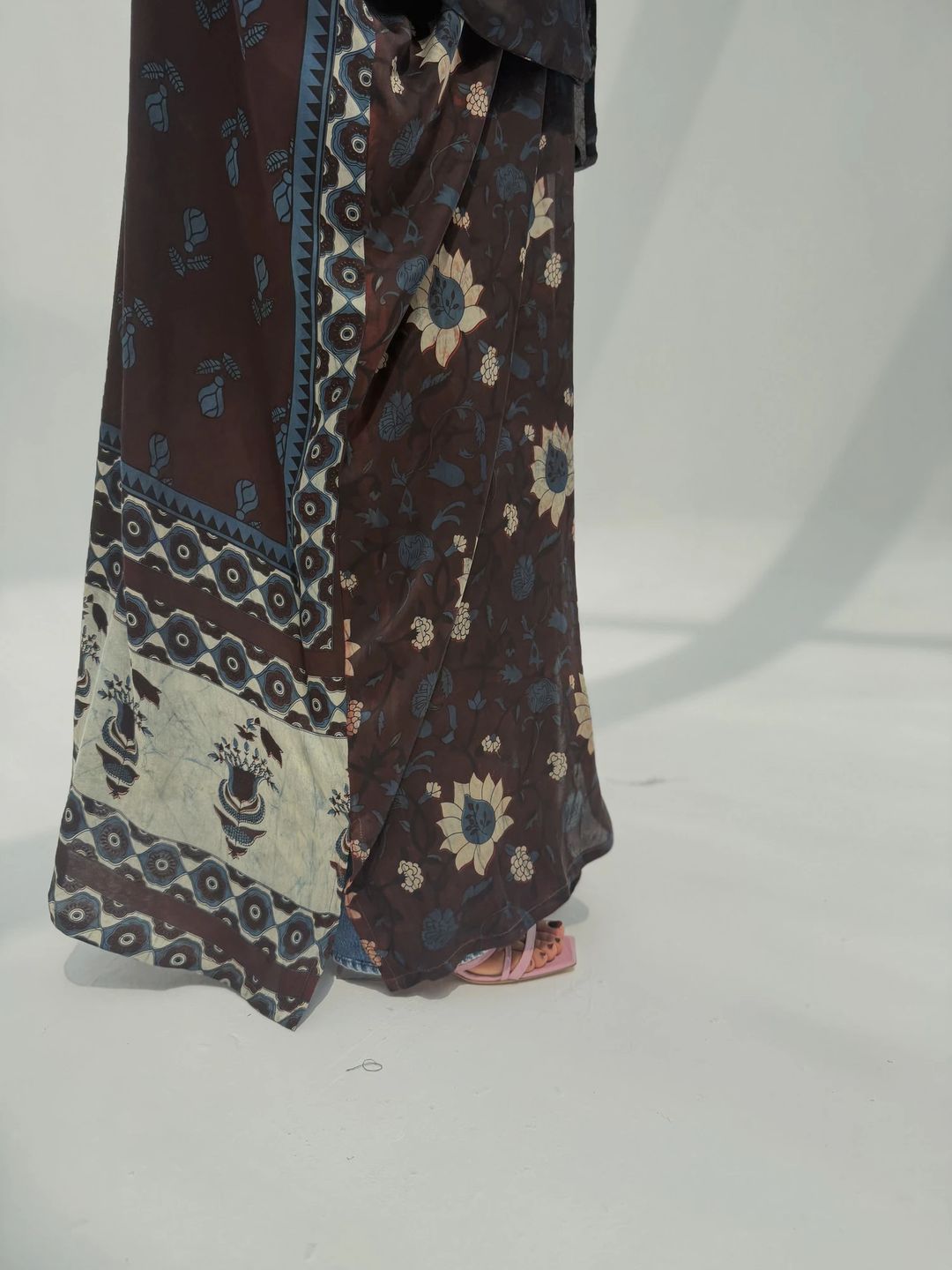 Bisht Pure Silk Handblock Abaya U 5 - 13