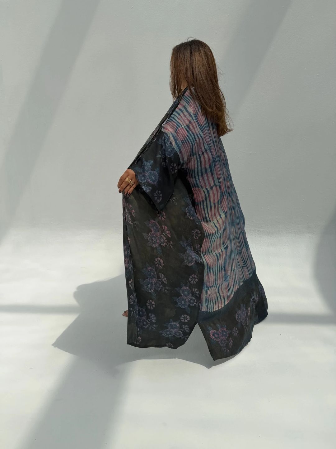 Bisht Pure Silk Handblock Abaya U 7 - 12