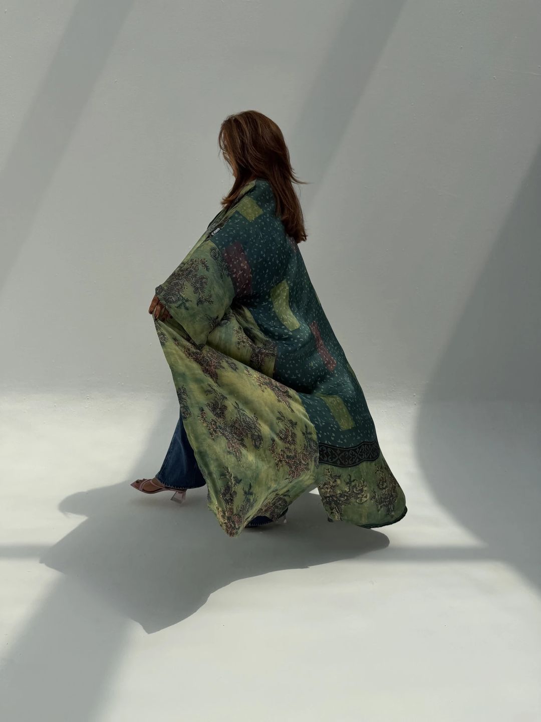 Bisht Pure Silk Handblock Abaya U 4 - 8