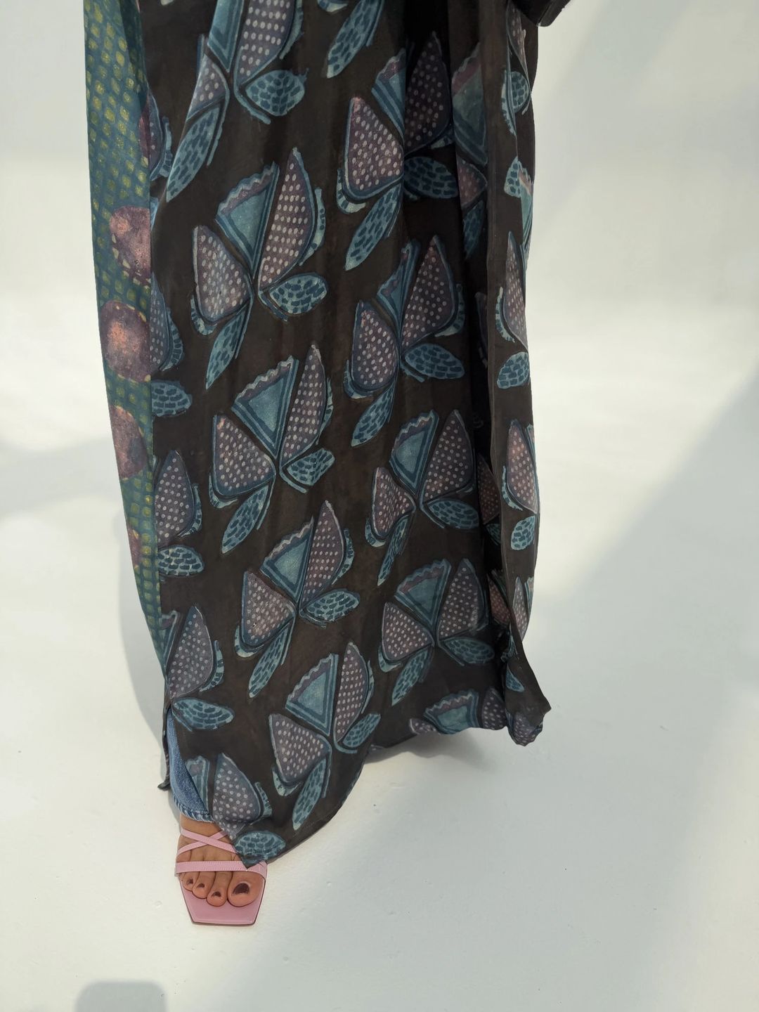 Bisht Pure Silk Handblock Abaya U 9 - 13