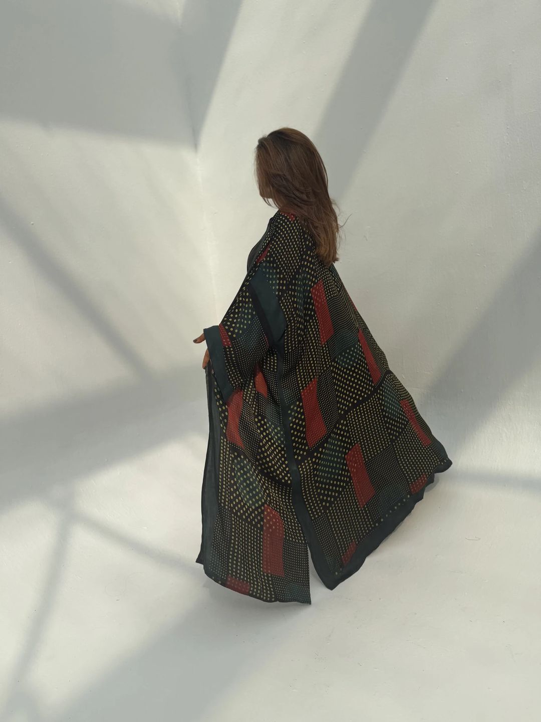 Bisht Pure Silk Handblock Abaya U13 - 10