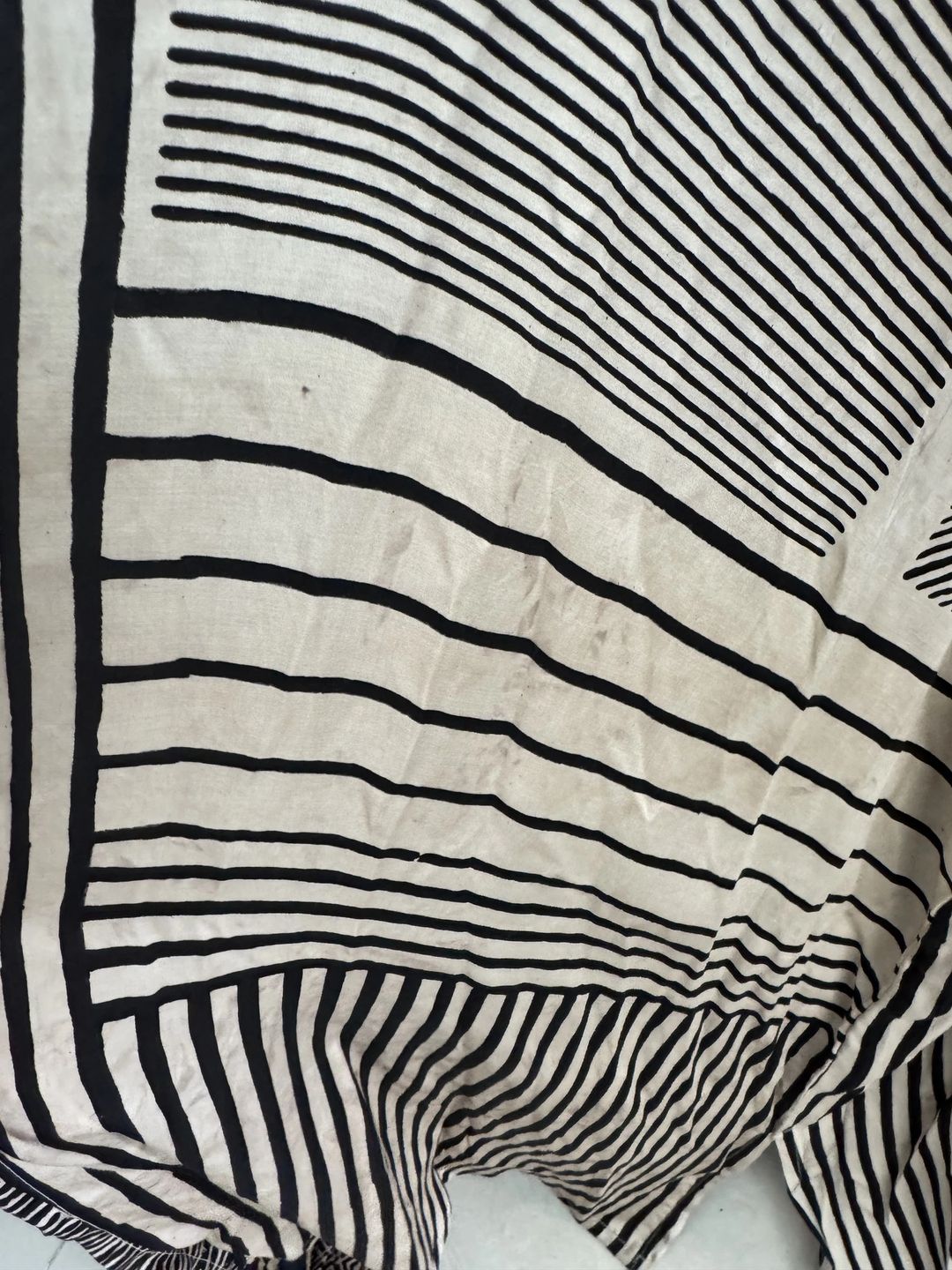AS-IS Bisht Pure Silk Handblock Abaya A5 - 4