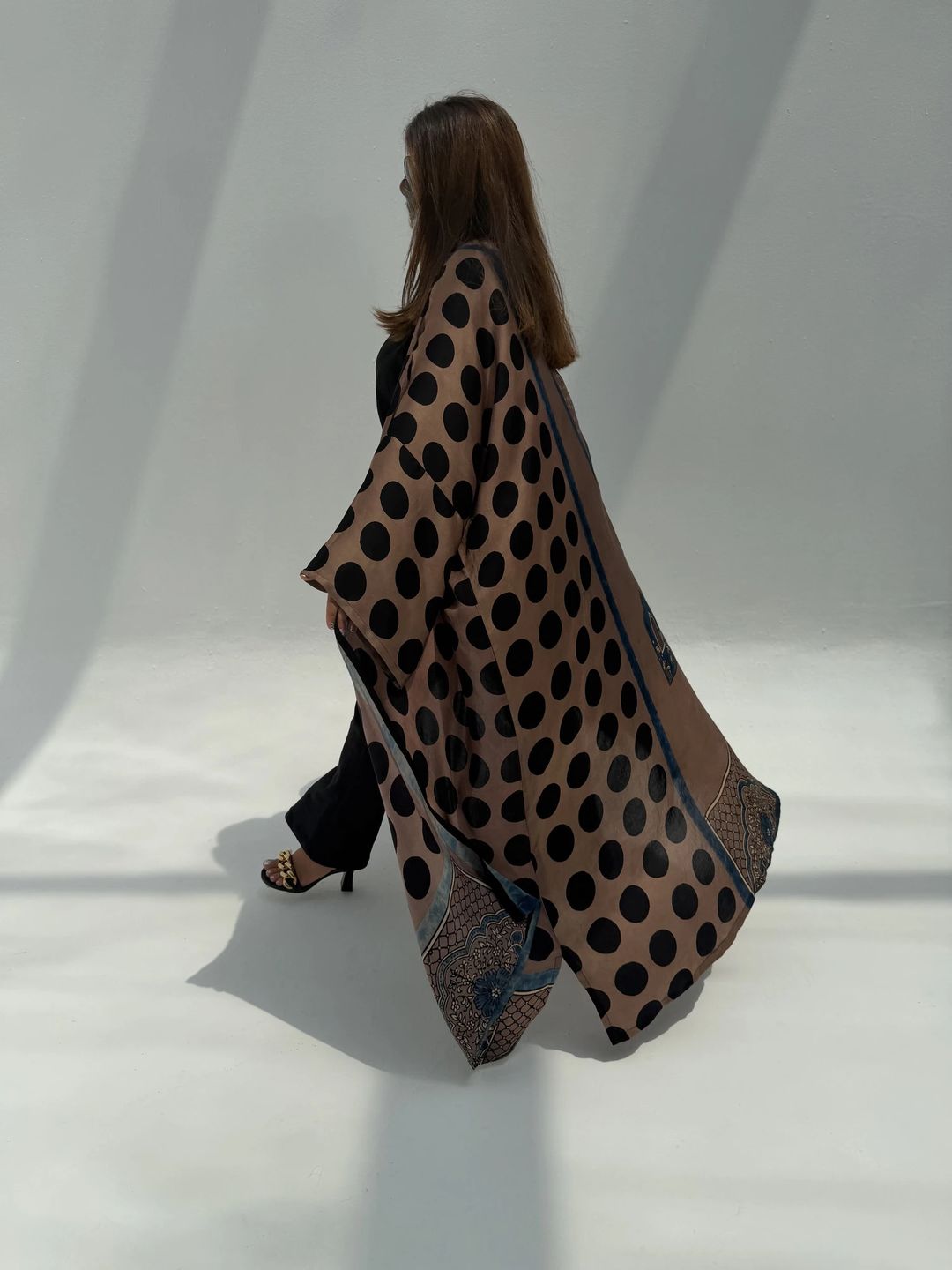 Bisht Pure Silk Handblock Abaya C4 - 2