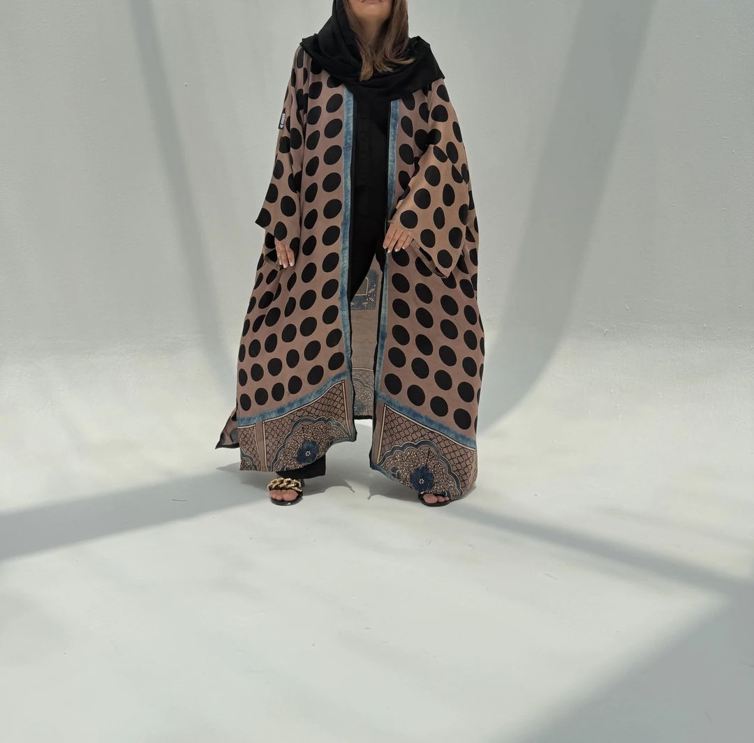 Bisht Pure Silk Handblock Abaya C4 - 8
