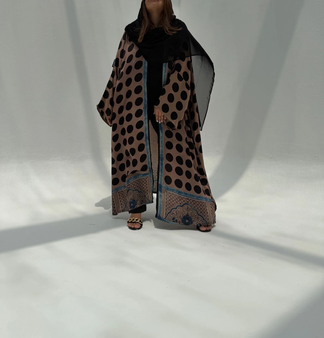 Bisht Pure Silk Handblock Abaya C4 - 11