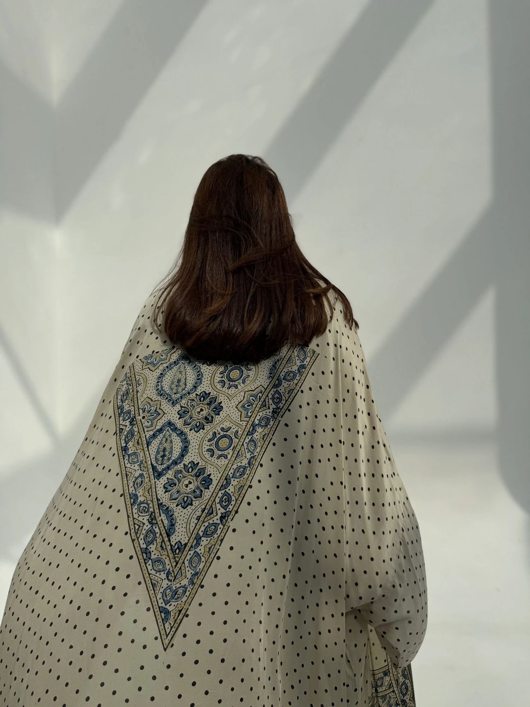 Bisht Pure Silk Handblock Abaya C19 - 9