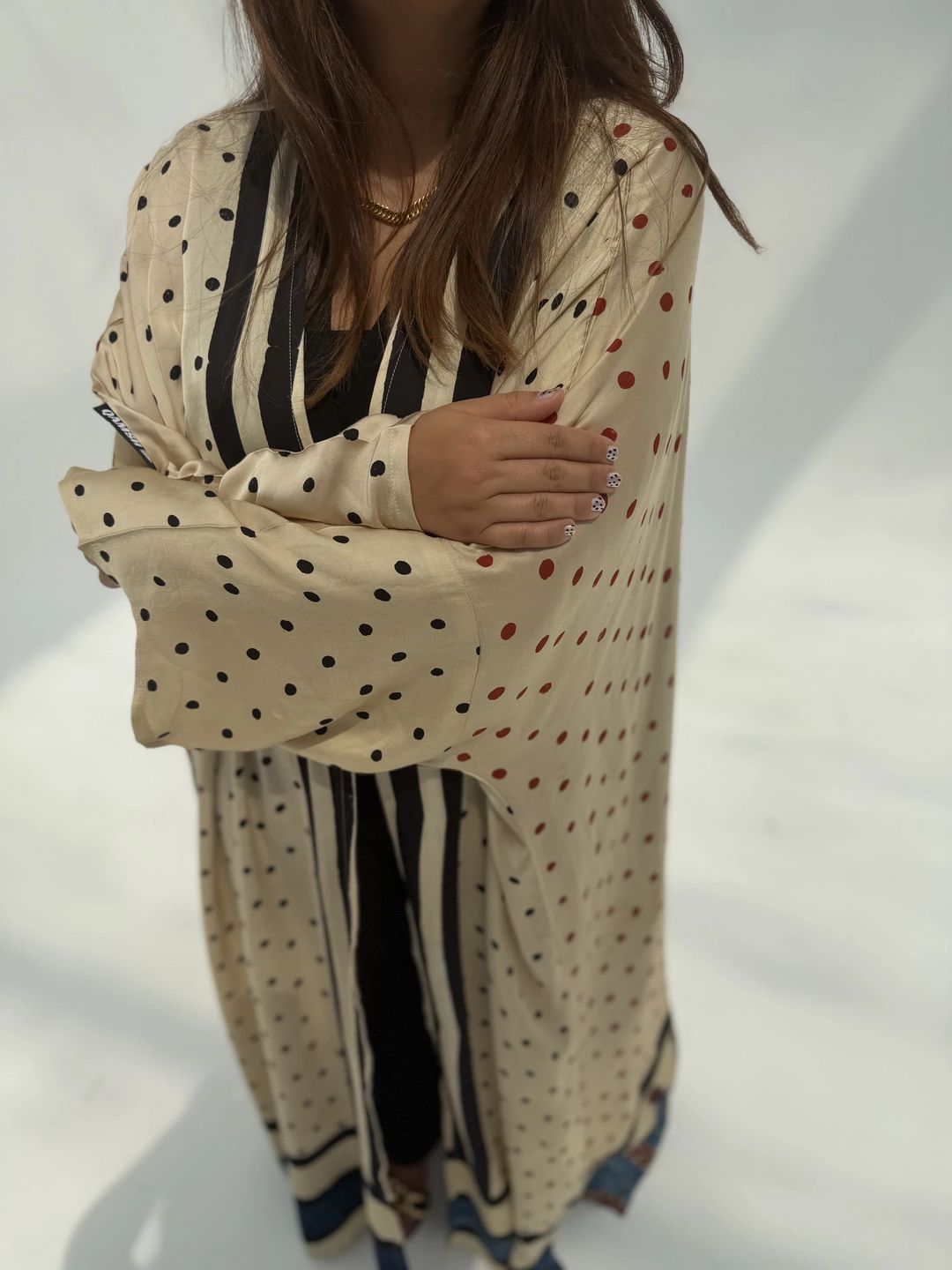Bisht Pure Silk Handblock Abaya C9 - 5