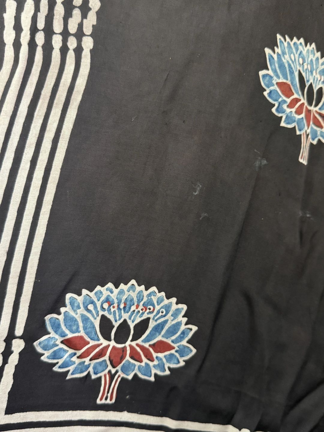 AS-IS Bisht Pure Silk Handblock Abaya A6 - 5