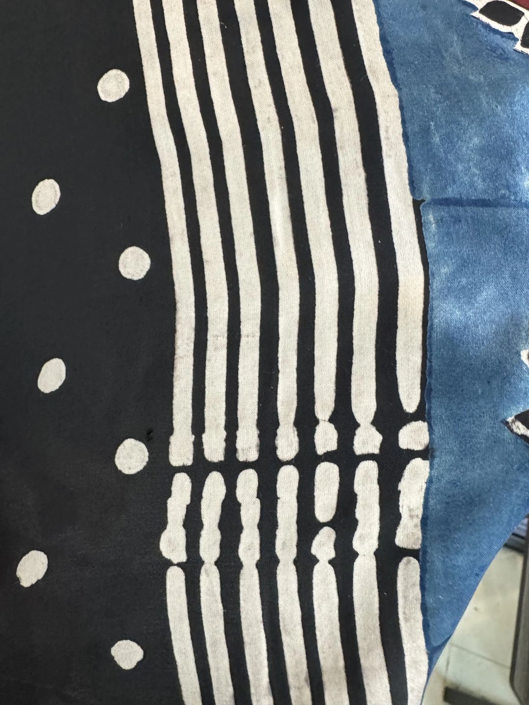 AS-IS Bisht Pure Silk Handblock Abaya A6 - 2