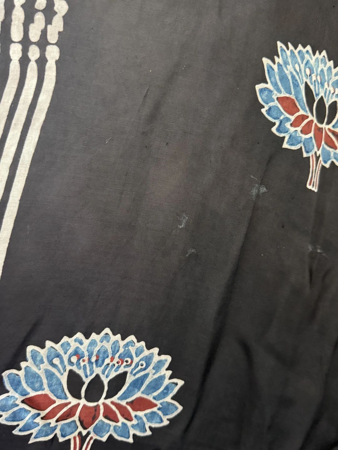 AS-IS Bisht Pure Silk Handblock Abaya A6 - 4
