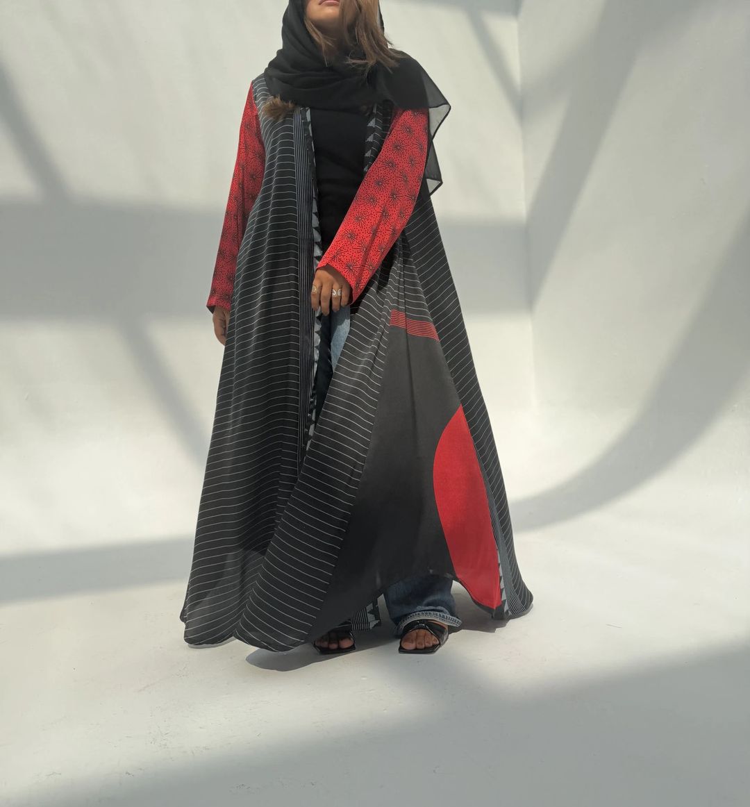 Silk Digital Print Cloche Abaya A8 - 5