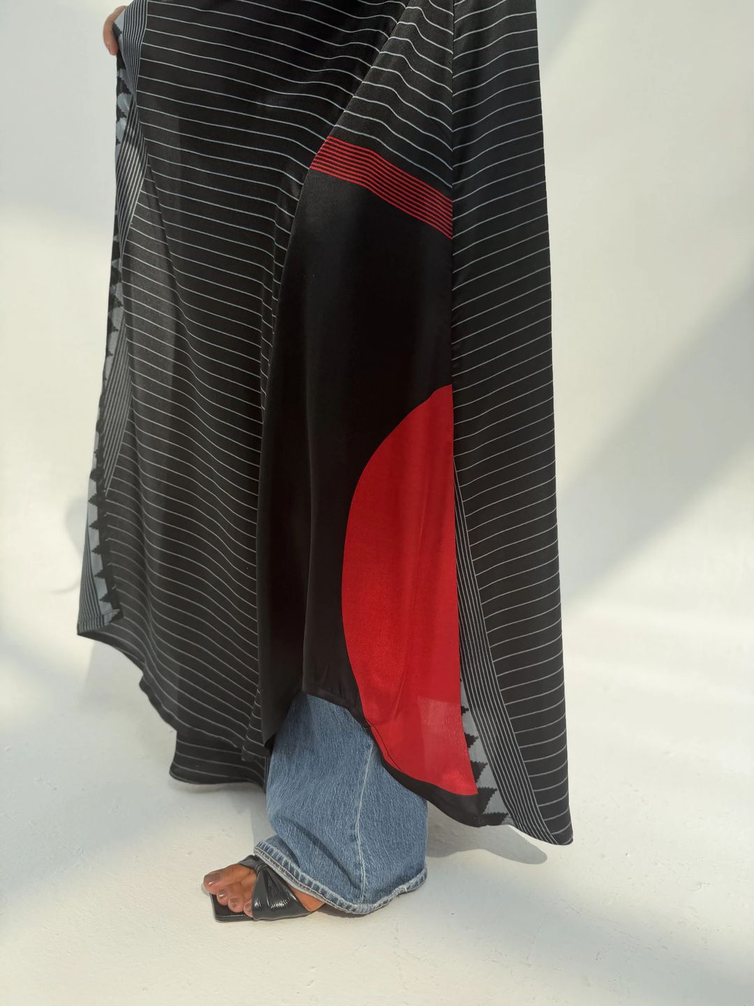Silk Digital Print Cloche Abaya A8 - 4