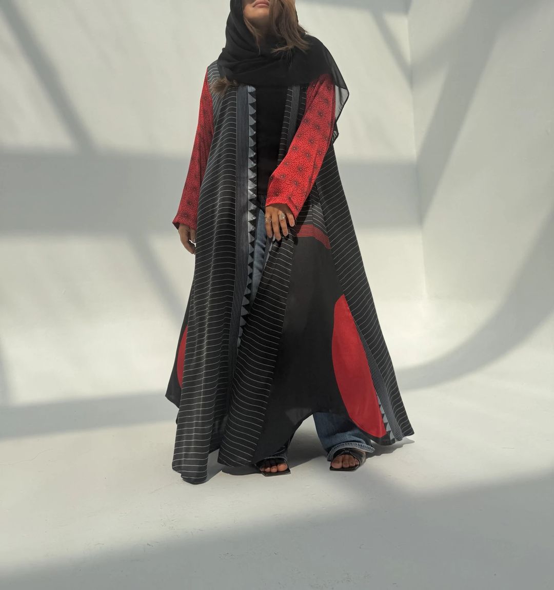 Silk Digital Print Cloche Abaya A8 - 2