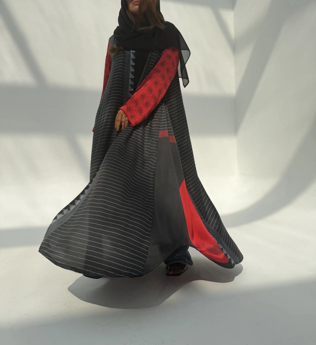Silk Digital Print Cloche Abaya A8 - 7