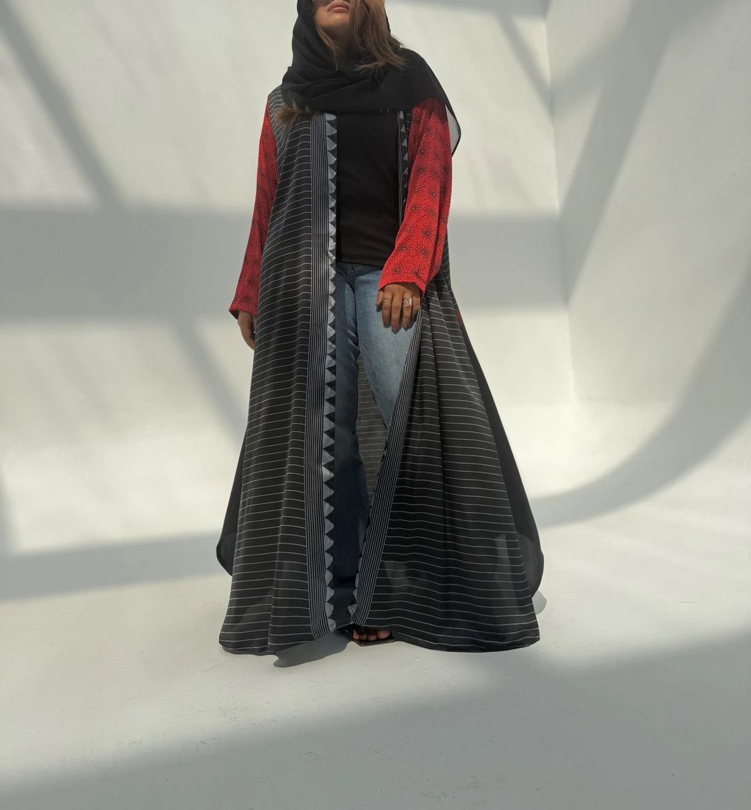 Silk Digital Print Cloche Abaya A8 - 11