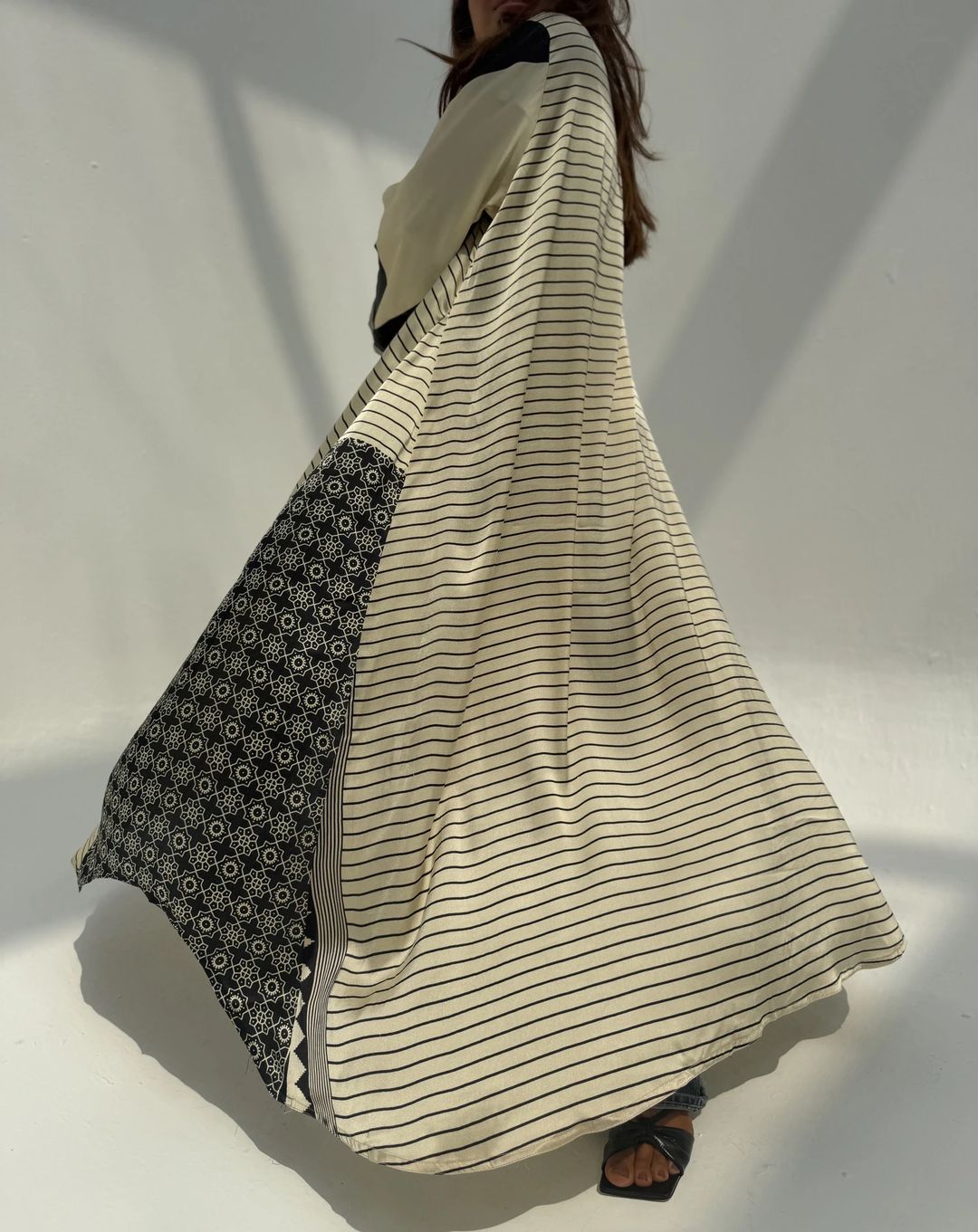 Silk Digital Print Cloche Abaya A3 - 5